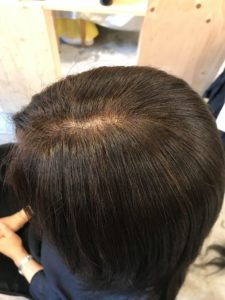 東京銀座くせ毛専門、40代女性、ヘナ後の白髪染め